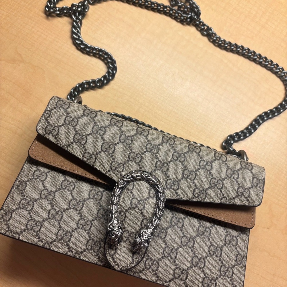 Signature Beige and Brown Crossbody Bag